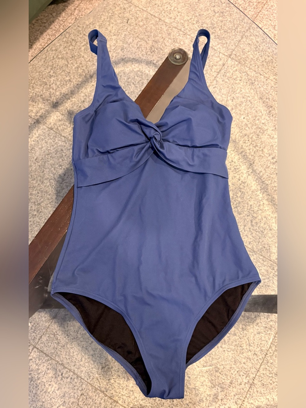 Classic Twist-Front One-Piece Swimsuit - Blue